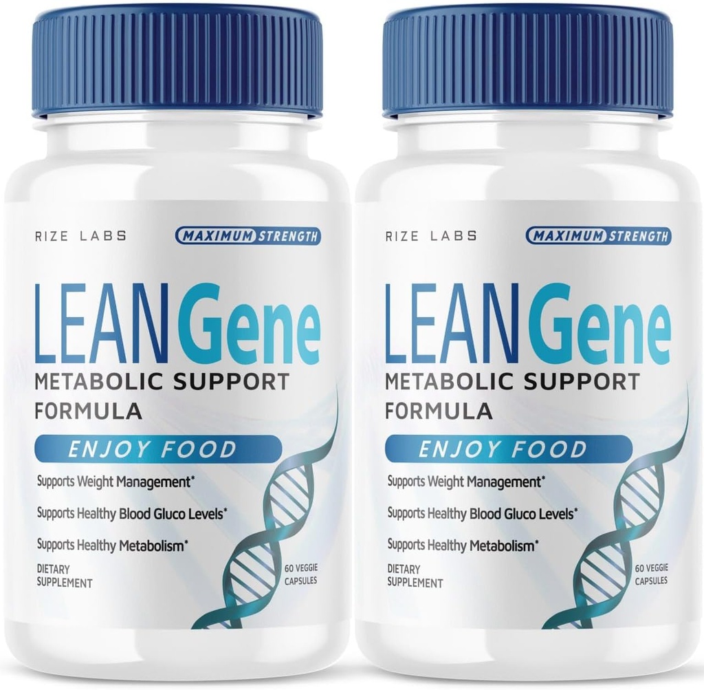 rize labs Lean Gene Supplement, Metabolic Support Formula, Lean Gene for Advanced Weight Loss, Lean Gene Maximum Strength Capsules, LeanGenex All-Natural Pills (120 Capsules) (Pack of 2)