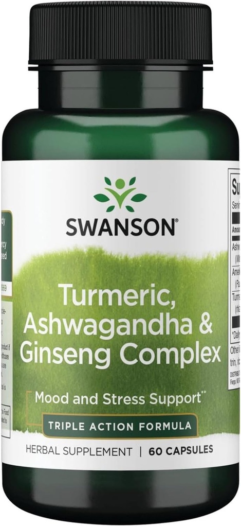 Swanson Full Spectrum Turmeric Ashwagandha & Ginseng Complex 60 Kapseln
