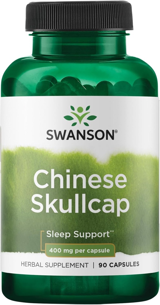 Swanson Chinese Skullcap - Integratore di erbe Promozione Rilassamento & Sleep Support - Formula Flavonoide per aiutare Soothe Nerves - (90 capsule, 400 mg ciascuno)