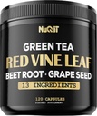 Rote Vine Blatt Extrakt 15000mg Rübe Wurzel 3000mg Bio Grüner Tee 3000mg Zusatz &amp; Mehr - Unterstützung Herz Gesundheit, Stärke, Immunsystem & Body Management - 120 Vegan Kapseln für 2-Monats-Versorgung