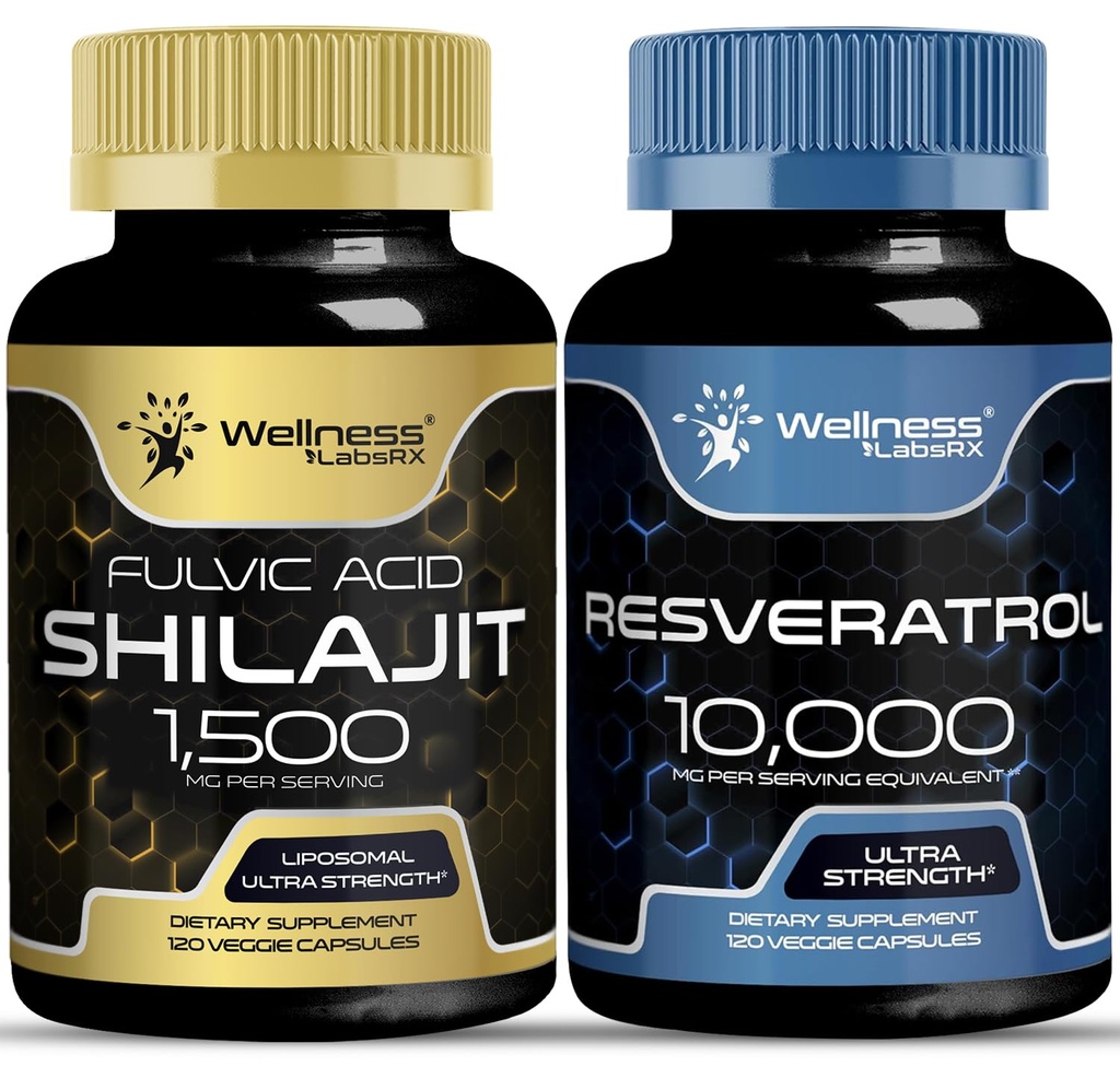 WELLNESS LABSRX Resveratrol Kapseln mit Shilajit Pure Himalaya Kapseln