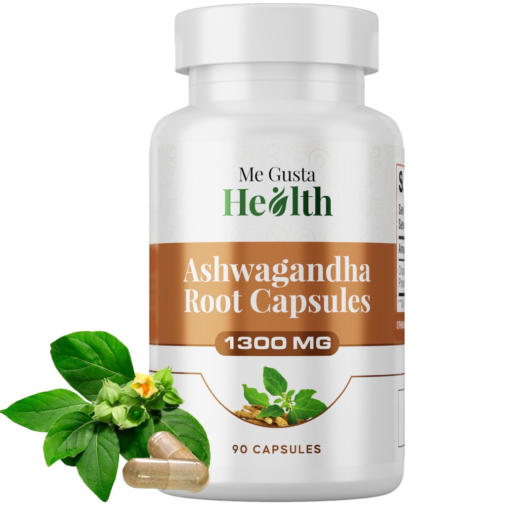 Ashwagandha Root Powder Capsules 1300mg, Capsule Metabolismus-Unterstützung für Frauen und Männer, Immun- & Mood-Unterstützung, Ashwamag GMO Free Energy Support & Sleep Support 90 Kapseln