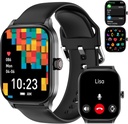 Smart Watch für Frauen Männer (Answer/Make Call), Smartwatches mit Herzfrequenz/SpO2/Sleep/Stress Monitor, IP68 Wasserdichte Aktivität Tracker für Android iPhone, 100+ Sport Fitness-Uhren (Schwarz, 1.85")