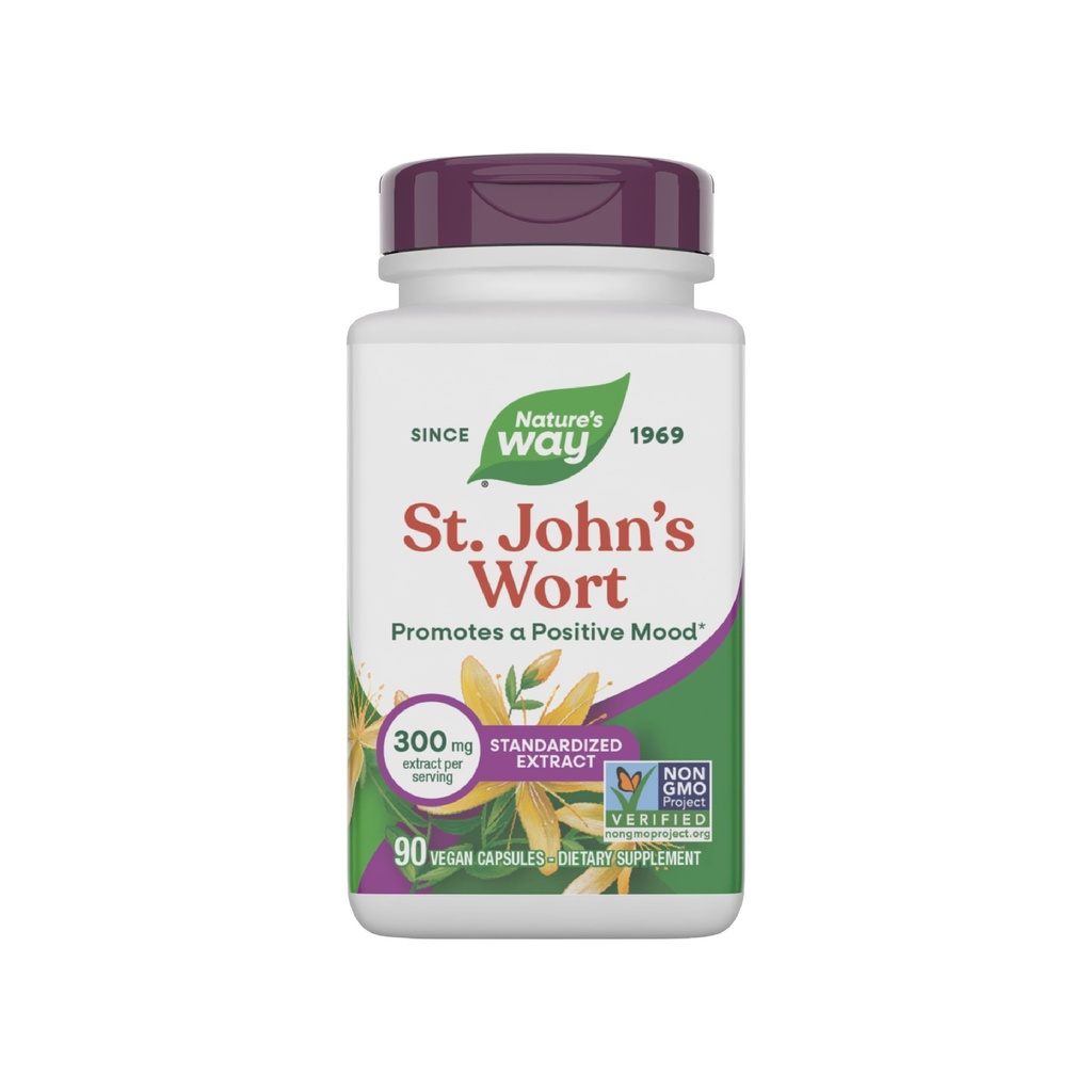 L'estratto di St. John Wort Premium promuove le capsule Positive Outlook* Non OGM 90
