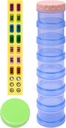7 giorno Pill Organizer caso supplemento settimanale Stackable Vitamins Pills Holder Dispenser Extra Large Translucent Blue con etichetta e uno più coperchi