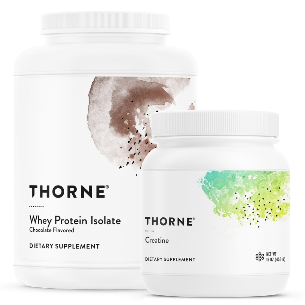 THORNE - Performance Whey Protein Isolate & Creatine Combo - Boost Muscle Support and Energy - Certificato NSF per lo sport - 30 a 90 Serve