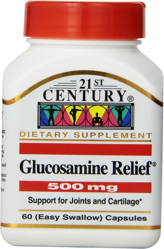 21st Century Glucosamine Relief 500 Mg, 60 Easy to Swallow Capsules, (Pack of 3)