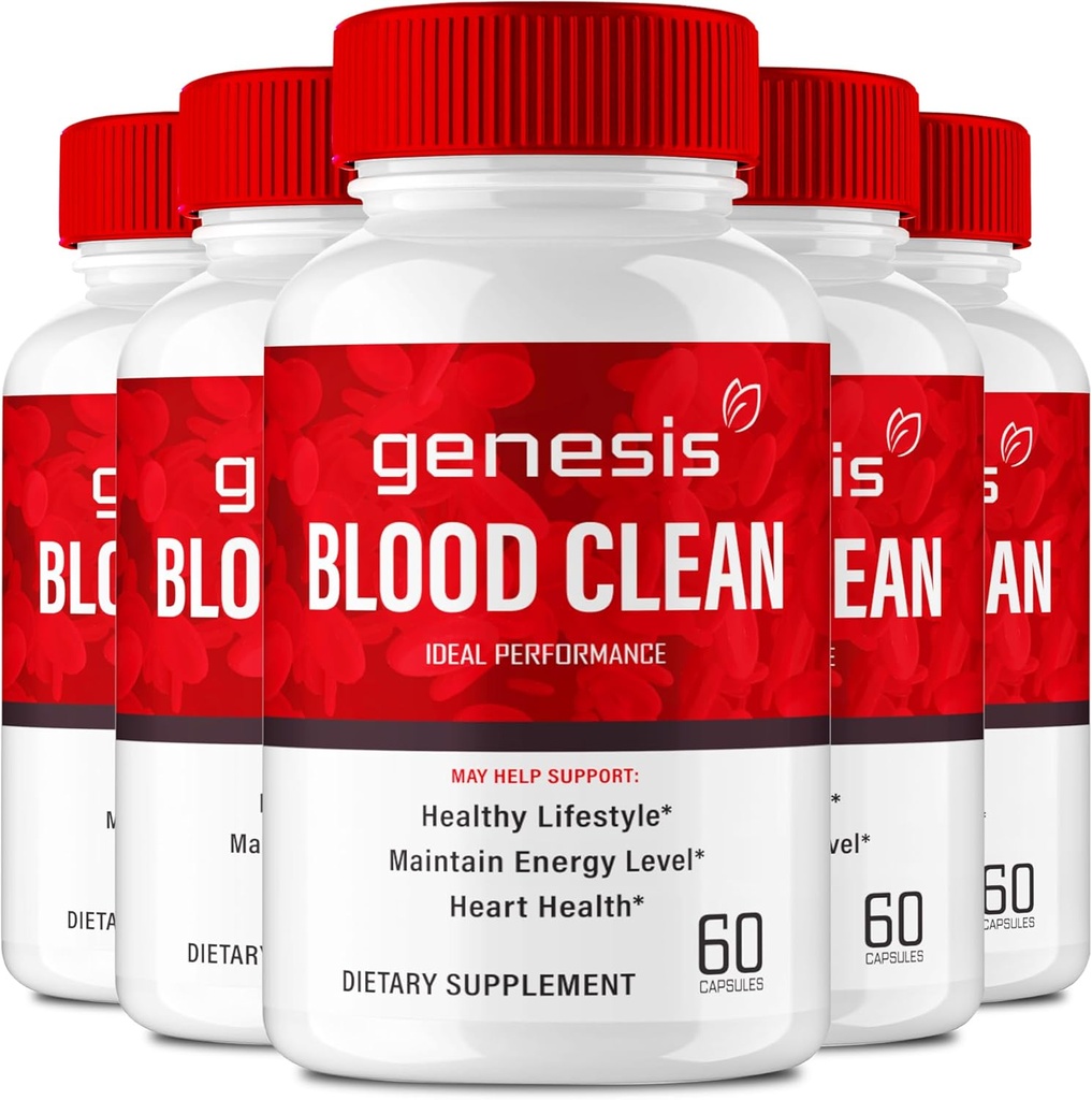 Genesi Sangue Clean Capsule - Supplemento avanzato di formula per la massima resistenza - Pulitore di vasi sanguigni naturali, Pillole pulite GenesisBlood, GenesisBloodClean Pastillas Recensioni (5 Pack)