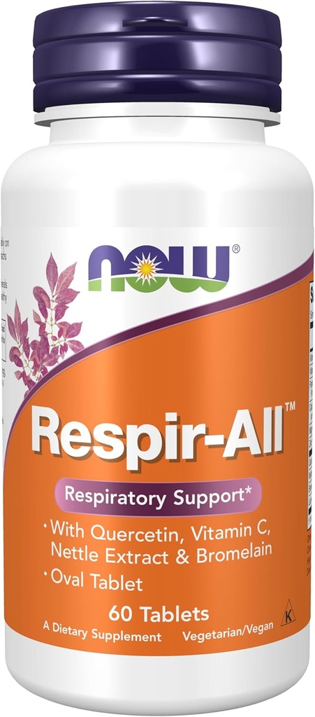 JETZT Ergänzungen, Respir-AllTM mit Quercetin, Vitamin C, Nettle Extract und Bromelain, Respiratory Support*, 60 Tabletten