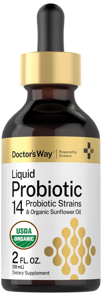 Doctor's Way Liquid Probiotic | 2 fl oz | 14 Probiotic Strains mit Bio Sonnenblumenöl | Non-GMO Supplement