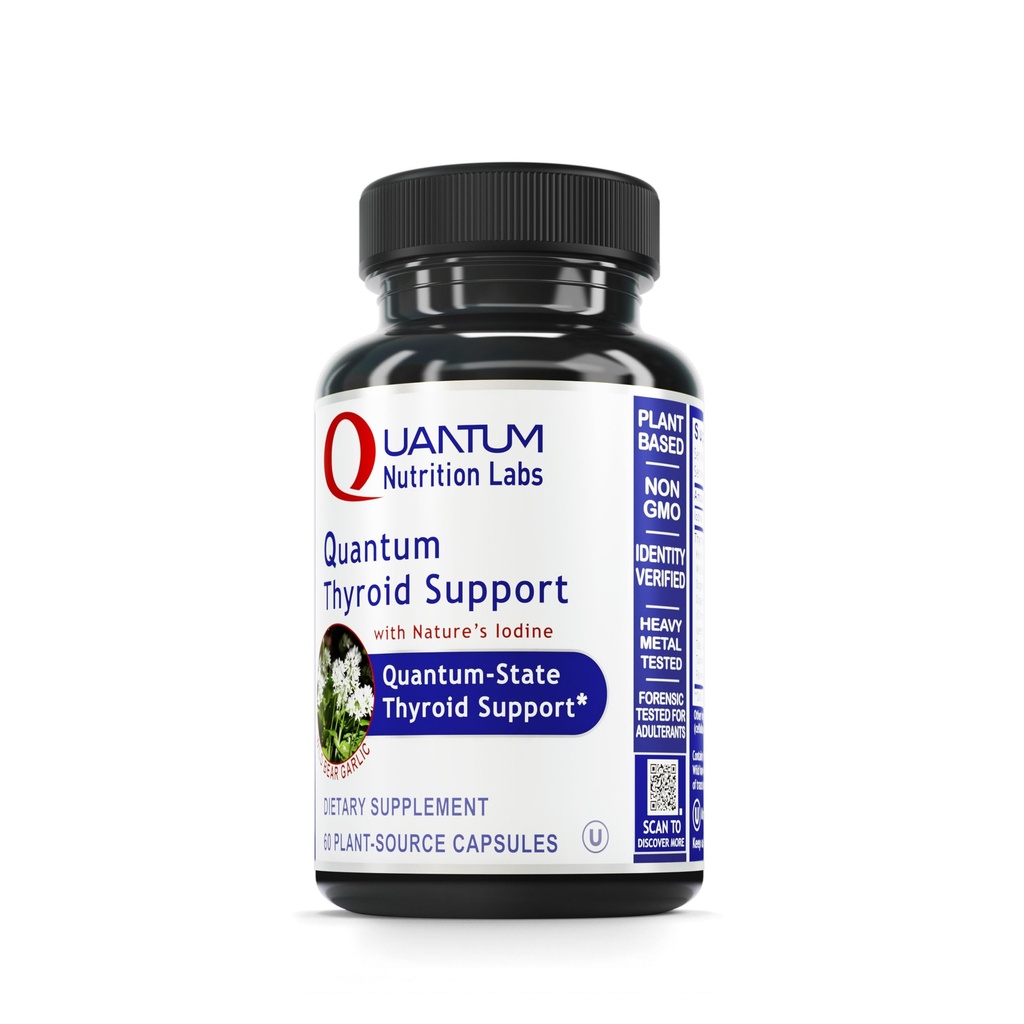 QNL Supplément de soutien Quantum Thyroïde - Complexe de soutien de la thyroïde pure - Aide l'équilibre hormonal pour les femmes et les hommes - Complexe de thyroïde végétalien - Caractéristiques Iodine - 60 Capsules d'origine végétale