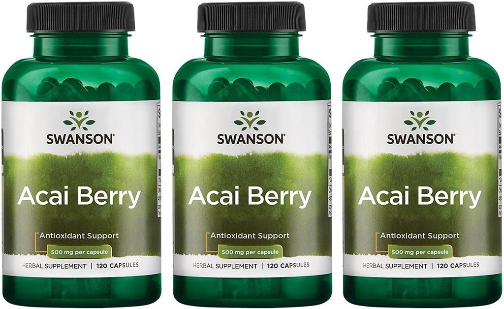Cigno Acai Berry Antiossidante Supporto 500 Milligrammi 120 capsule (3 Confezione)