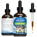 Pet Wellbeing Life Gold for Cats - Supporta la disintossicazione, Immune System Health, Antiossidanti - Vet-Formulated Herbal Supplement – 4 oz (118 ml)
