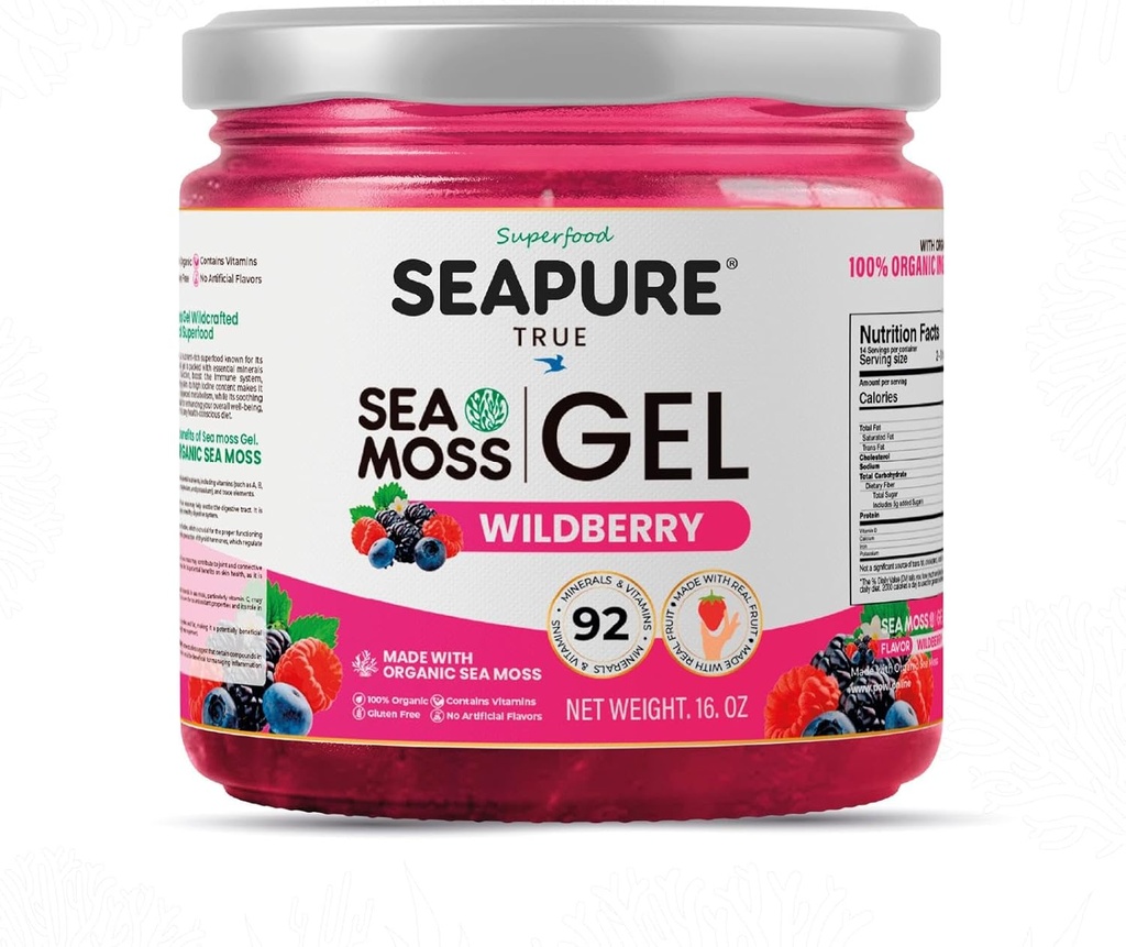 Gel naturale di superfood naturale irlandese, 100% biologico, senza glutine, ricco di minerali -Wildberry, 16 oz, Made in USA