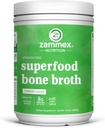 Zammex Bone Broth Plus Superfood Protein Powder (Turmeric Flavor), 8g Proteine idrolizzate con Vitamina D, per Pelle sana, Unghie, Capelli, Giunti & Digestione, Non-GMO (30 Serve)