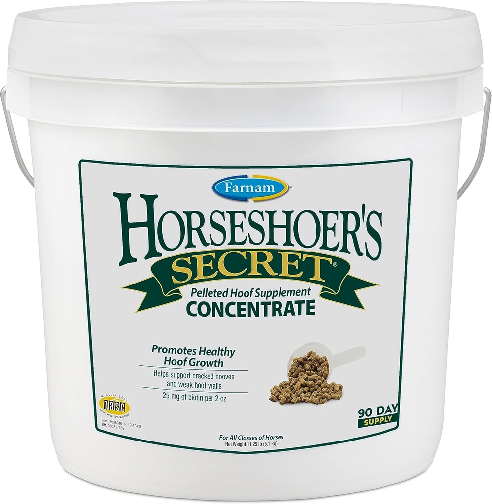 Farnam Horseshoer's Secret Pelleted Hoof Suppléments Concentrate, formule économique avec 25 mg. de biotine par 2 onces de service, 11,25 lb, 90 jours d'approvisionnement