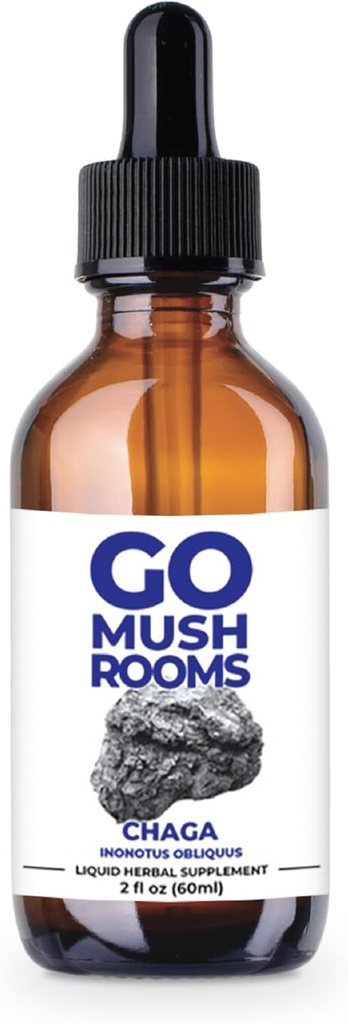 Chaga Mushroom Tincture Supplement - Nährstoffreiche & Antioxidante Unterstützung - 2 fl oz (60 Servierungen)*