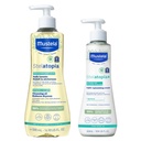 Mustela Stelatopia Eczema-Prone Skin Bath Time Gift Set - Family Skin Care Essentials - Natural Avocado & Sunflower Oil - geprüft - 2 Artikel Set - Stelatopia Reinigungsöl und Stelatopia+ Cream