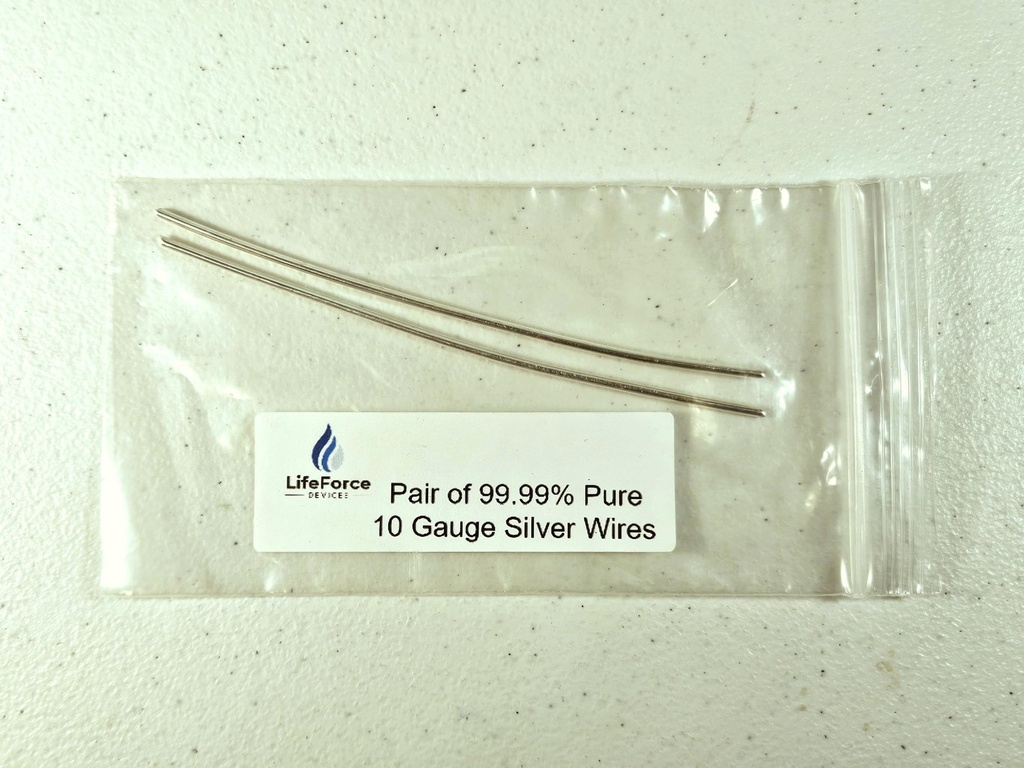 Fils générateurs d'argent pur – 9999 Électrodes d'argent – fils de jauge de 10 pouces précuits de 6 pouces – convient aux générateurs LifeForce