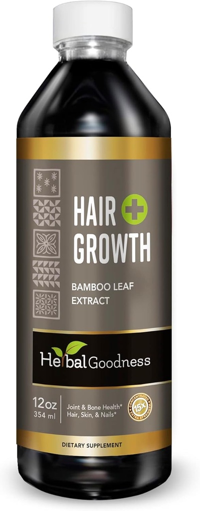 Crescita dei capelli Plus 12oz - Bamboo Hair Product with Collagen, Keratin and Vitamins for Women and Men - Capelli sani, pelle e unghie - 1 bottiglia