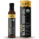 RAWYA Black Seed Oil - Unfiltriert - Full Spectrum - 8.4 fl oz -Organic Cold-Pressed, Nigella Sativa - USDA Organic - Natural Supplement - Black Cumin Seed Oil - Strong Flavor & High Concentration -Glasflasche