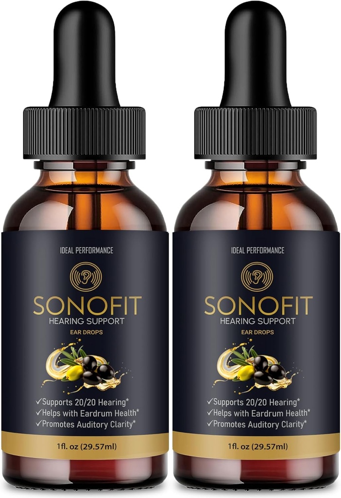 Sonofit Tinnitus Relief for Ringing Ears Drops, Sonofit Tinnitus Supplement Sonofit Healthy Ear Support Supplement - Maximum Strength Advanced Formula Sonofit Drops Hearing Support Recensioni (2 Pack)