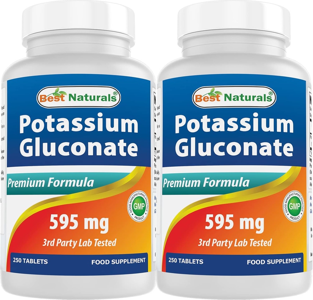 Best Naturals Kalium Gluconate 595 mg 250 Tabletten (250 Zähler (Pack von 2))