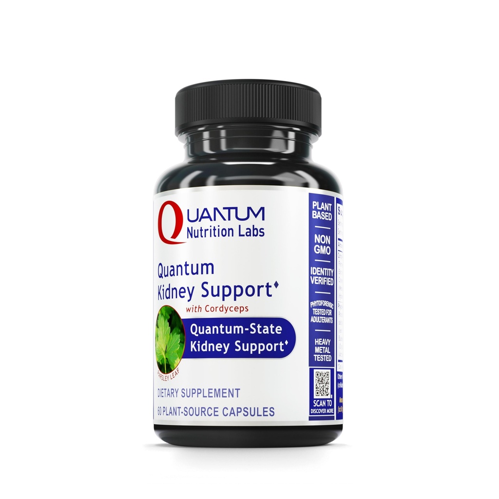 Quantum Nutrition Labs Kidney Support - Supplemento per la salute del rene, Supplemento per il supporto del rene, Vitamine renali per gli uomini e le donne con mirtillo, Rhodiola Rosea e Parsley - 60 capsule vegetariane
