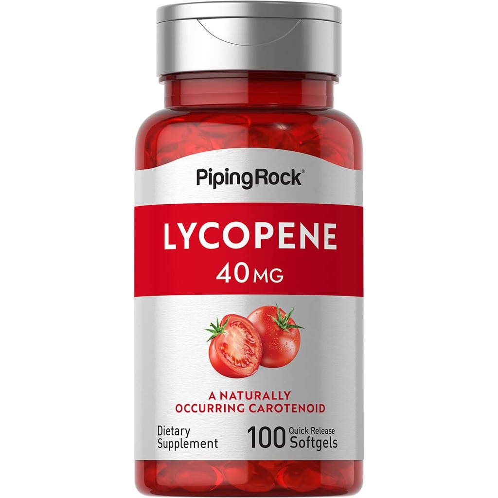 Piping Rock Lycopin Ergänzung | 40mg | 100 Softgels | Carotenoids | Non-GMO, Glutenfrei