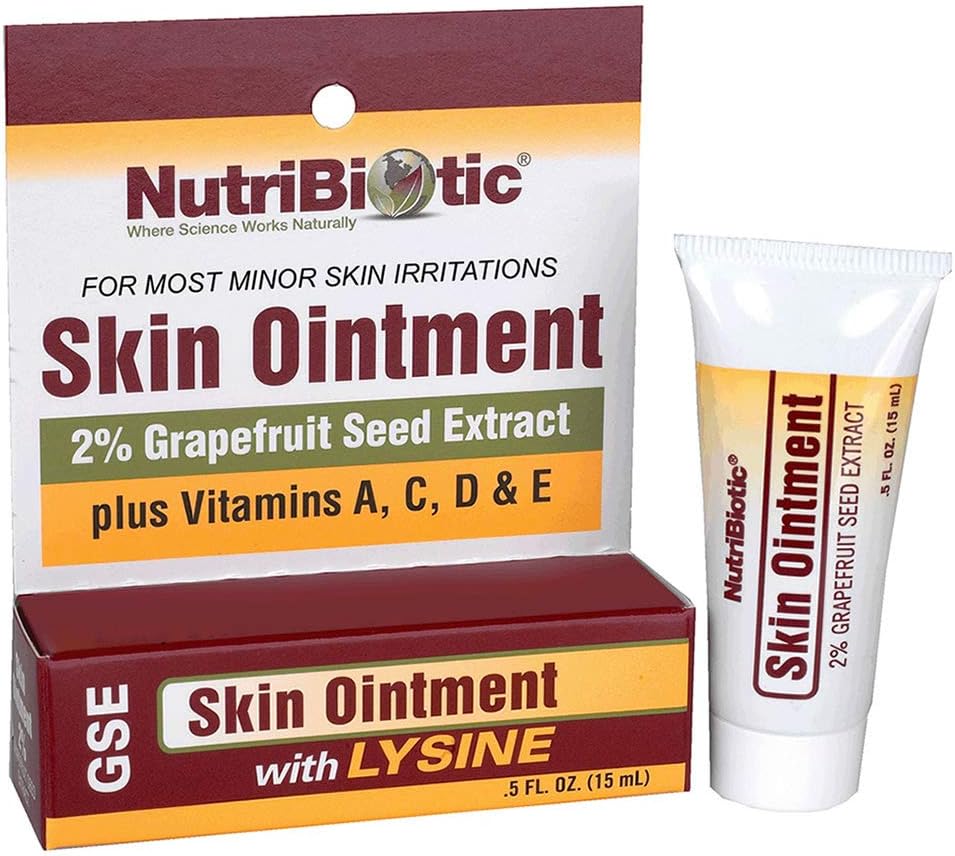 NutriBiotic – Unguento cutaneo .5 Fl Oz | con GSE, Lysine, Beeswax, Echinacea, Goldenseal, Vitamina E & More | per le irritazioni della pelle minore & per sostenere il tessuto sano | Realizzato senza glutine & OGM