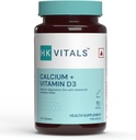 Vitals Calcium + Vitamina D3 Supplemento, 90 compresse di calcio, con Magnesio, per il supporto completo della salute comune - Donne e Uomini. (Pacchetto di 1)