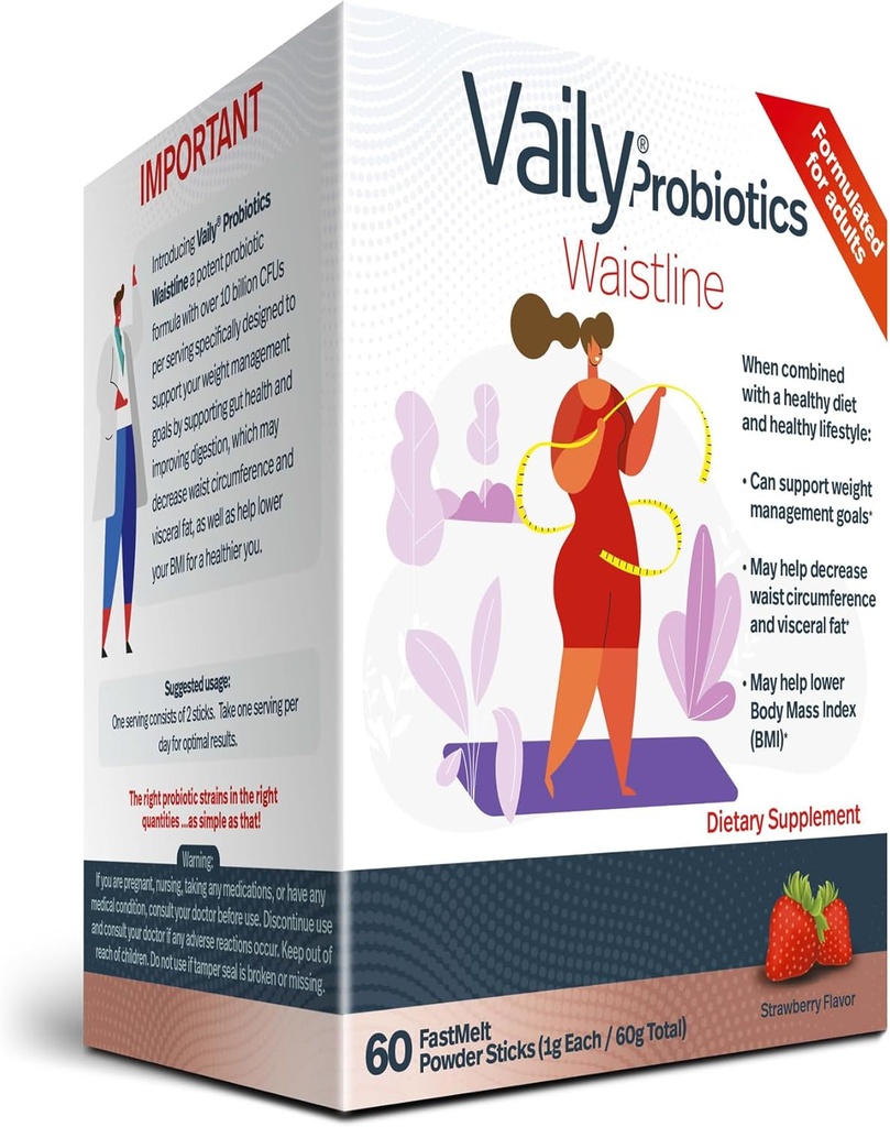Weight Management Probiotic Powder Sticks - 60 Orally Dissolvable Slimming Sticks - Gut Health Supplements für die Verwaltung der Waist Circumference - Metabolism Supplement für gesunde Ernährung & Lifestyle