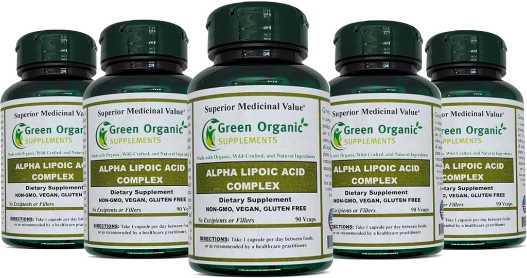 ALA, 90 VCaps Alpha Capsules d'acide lipoïque (paquet de 5)