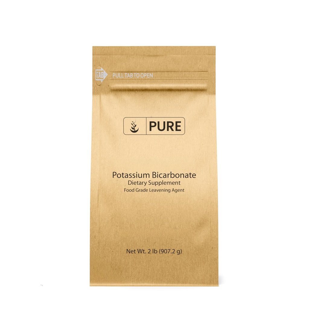 Ingredienti originali puri Bicarbonato di potassio (2 lb) Naturale, Sicuro alimentare, Elettrolita, Foglia