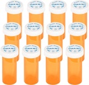 Bottiglie di pillola di medicina di plastica con cappucci resistenti al bambino - Spingere giù e girare - Vial di prescrizione, contenitore di medicina, contenitori di pillole Dispenser organizzatori (12pcs, 6 Dram)