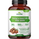 Zazzee Extra Strength French Maritime Pine Bark 20:1 Extrakt, 350 mg Per Capsule, 180 Vegan Kapseln, 95% Proanthocyanidine, Kosher, 6 Monate Versorgung, Standardisiert 20X Extrakt, Non-GMO, Made in USA