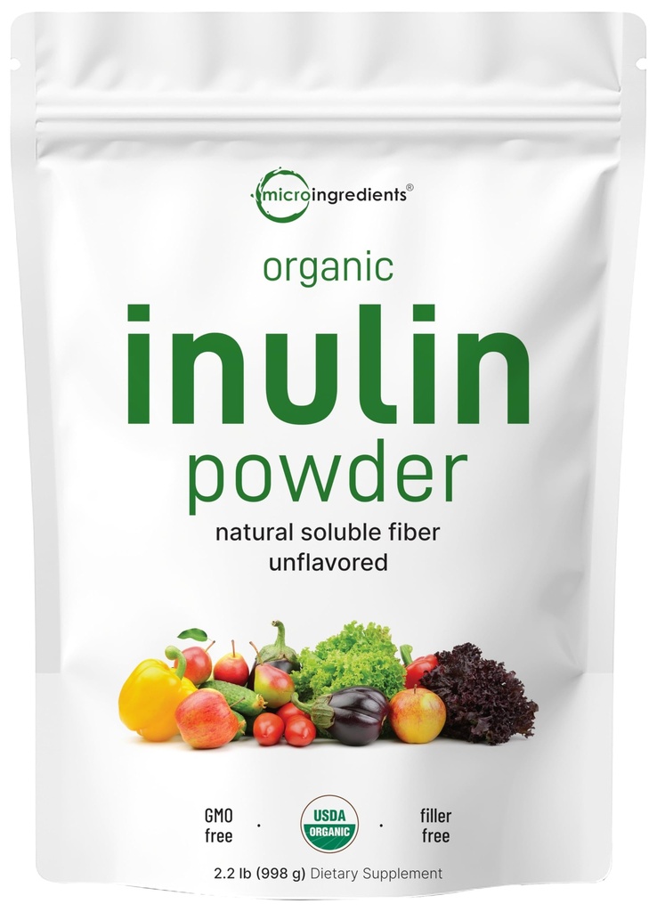 Micro ingrédients Inuline biologique FOS Poudre de fibre, 2,2 lb.