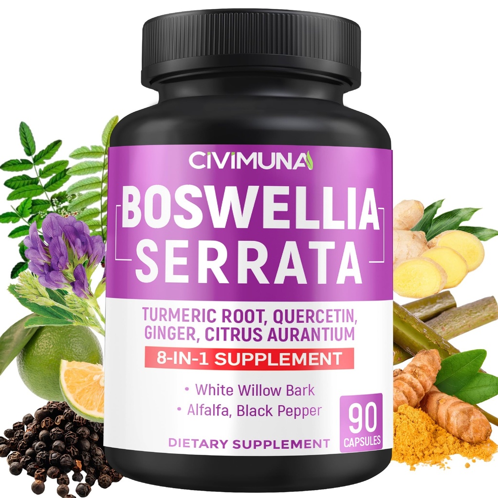 Boswellia Capsule con Boswellia, Turchese, Quercetina e Altro - 90 Capsule per 3 Mesi di Alimentazione