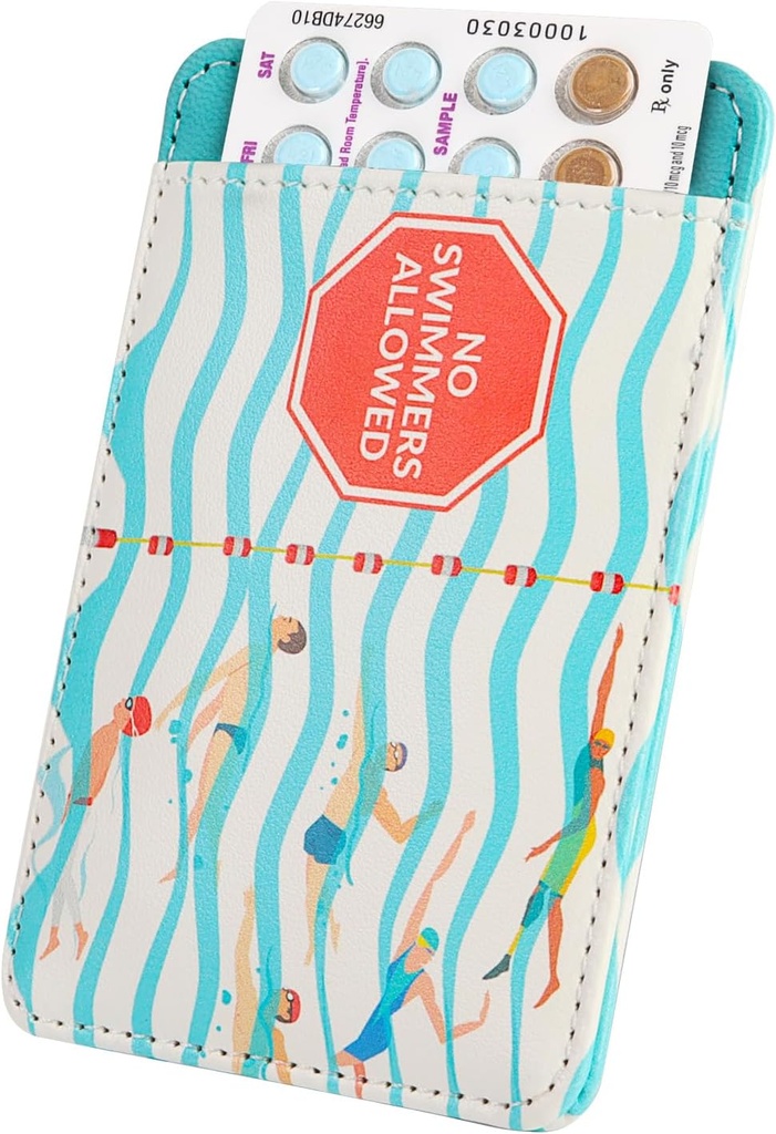 Primo Lines Discreet Birth Control Pill Case Holder, 4.4x3IN Manica compatta dell'organizzatore, si adatta ai pacchetti standard di pedaggio, protezione portatile e elegante
