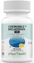Maxi Health Chewable Melatonin, Kosher Lemon Flavor, Melatonin für Erwachsene & Kinder, Natürliche Hilfe für Erwachsene & Kinder, Melatonin Chewables Alternative zu Melatonin Gummies Kids Dose, (100 Zähler)