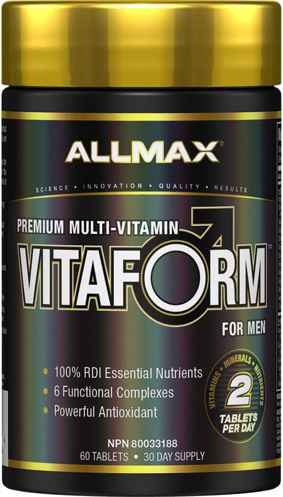 ALLMAX VITAFORM - 60 Tabletten - Premium Multivitamin für Männer - Sechs Funktionskomplexe + Vitamin C, D3 & Zink - 30 Servierungen