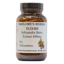 Barlowe's Herbal Elixirs Schisandra Berry | Extract | 9% Schisandrins | 600mg per Capsule | 60 Veggie Capsule | Non-GMO | Stearate Free | Glass Bottle