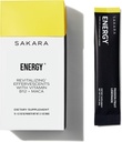 SAKARA Energy Effervescents, 15 Packets - Confezioni di polvere di elettroliti senza zucchero refrigerati con vitamina B12 & L Theanine, Confezioni di acqua aromatizzate, Polvere di idratazione, Polvere di elettrolita di bevanda di energia