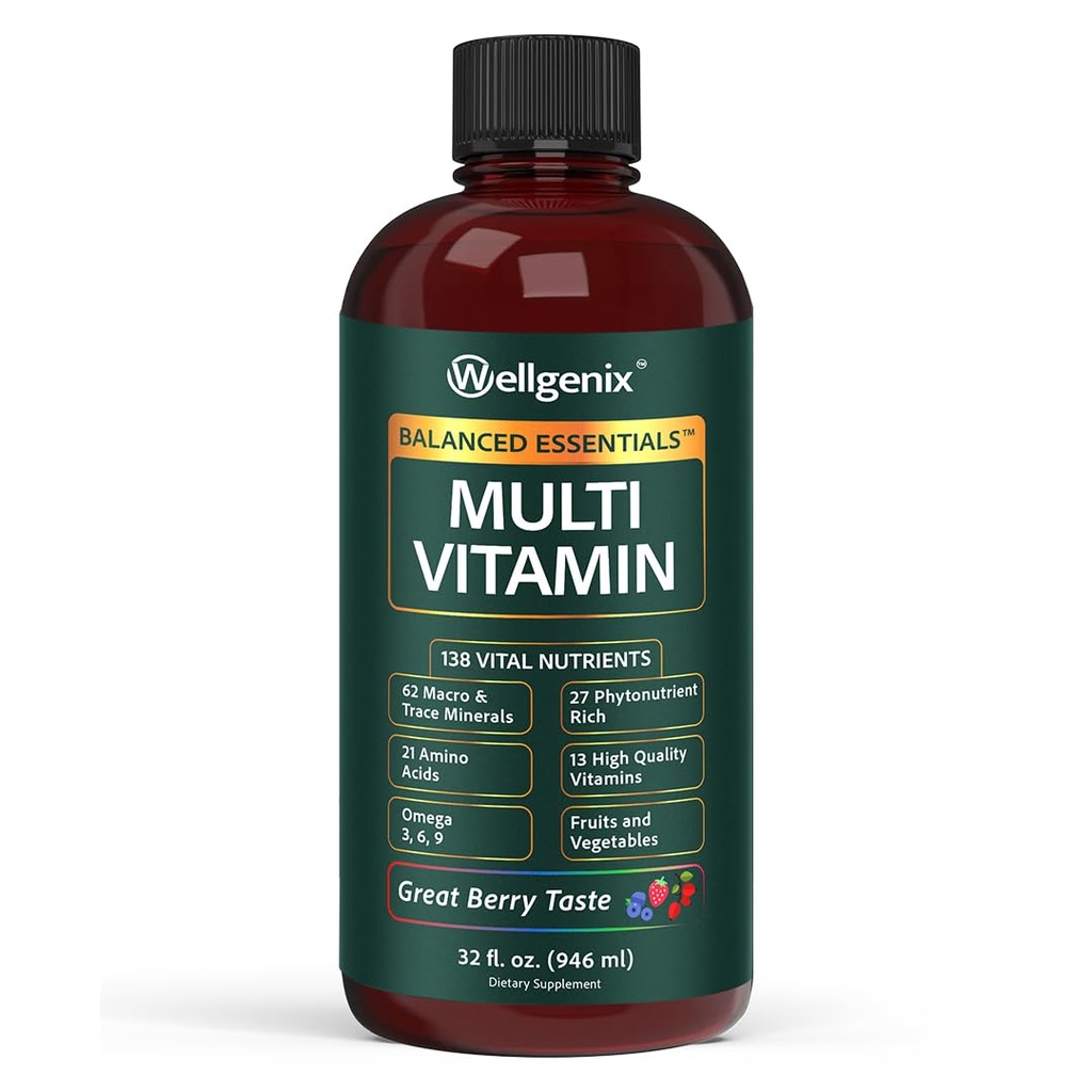 Wellgenix Balanced Essentials Complément nutritionnel liquide, 32 onces - Très Berry