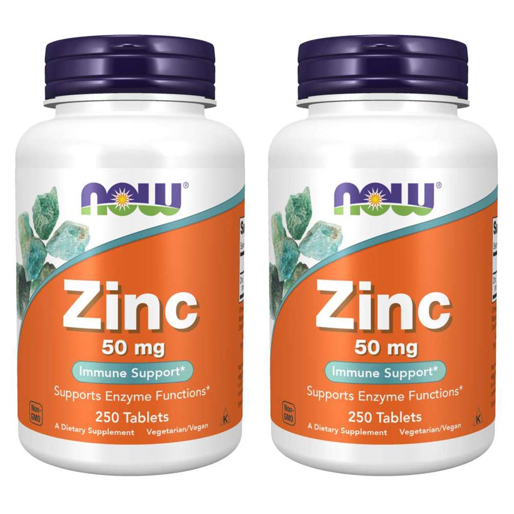 Jetzt Lebensmittel, (2 Pack) Zink, 50 mg, 250 Count (Pack von 2)
