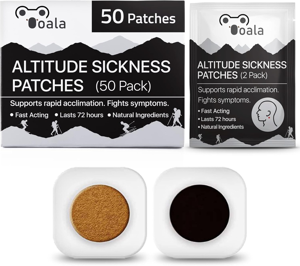 Altitude Sickness Prevention Patches | Unterstützt schnelle Beschleunigung, erhöht Sauerstoffaufnahme, kämpft Symptome | Pack von 50