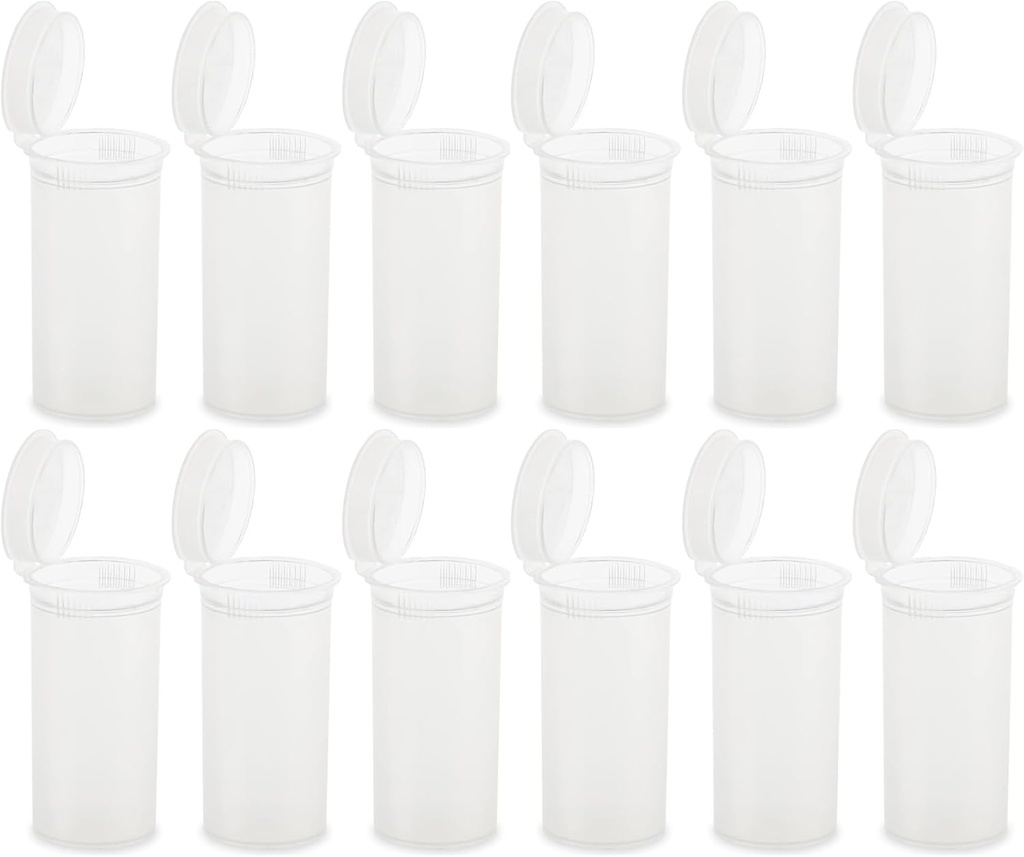 12 Pack leere Kunststoff Pillen Flaschen mit Kappen, luftdicht Multi-Purpose 13 Dram Pillenbehälter mit Pop Top Caps für Medikamente, Ergänzungen oder alle Kleinen Gegenstände (Klar transparent)
