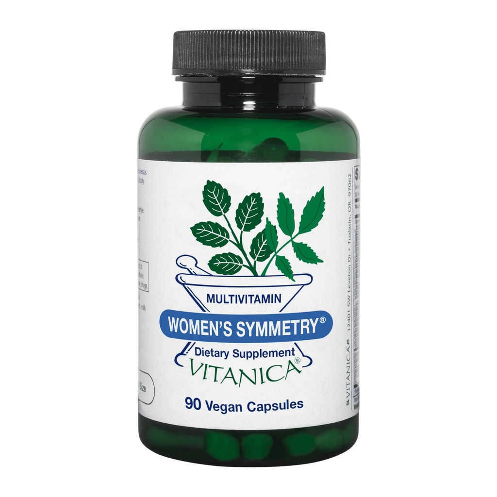 Vitanica Simmetria femminile, Multivitamina ad alta potenza e minerale, Vegan/Vegetarian, 90 capsule