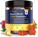 Super Blend Fiber Gummis für Erwachsene – 8g Prebiotic Fiber Gummis, unterstützt Verdauungs-Gesundheit, Bloating Relief & Wellness, Infused mit Ginger, Camu Camu & Matcha, Erdbeer Flavor – 60 Count