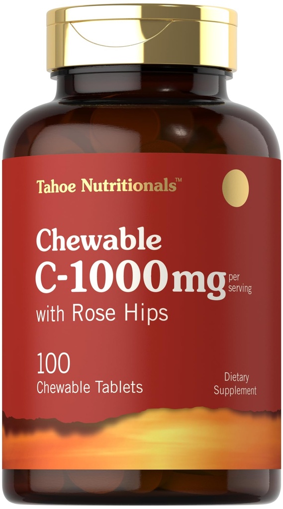 Carlyle Vitamine C Récupérateurs $ 1000mg $ 100 Comprimés Naturel Orange Aromatisant $ Végétarien, sans OGM et sans gluten $ Tahoe Nutritionals